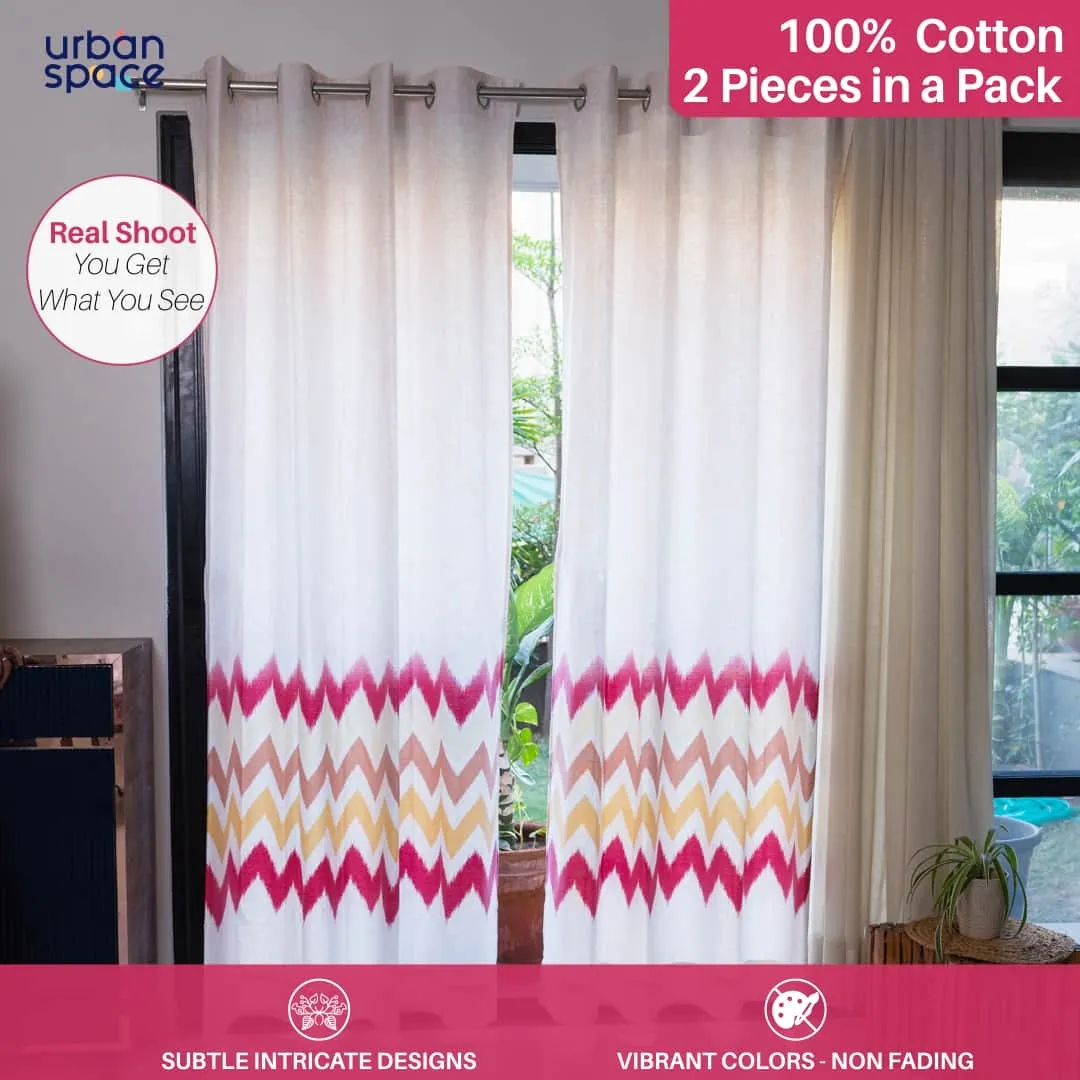 100% Cotton, room darkening premium curtains, Pack of 2 Curtains - Panel Ocean Red