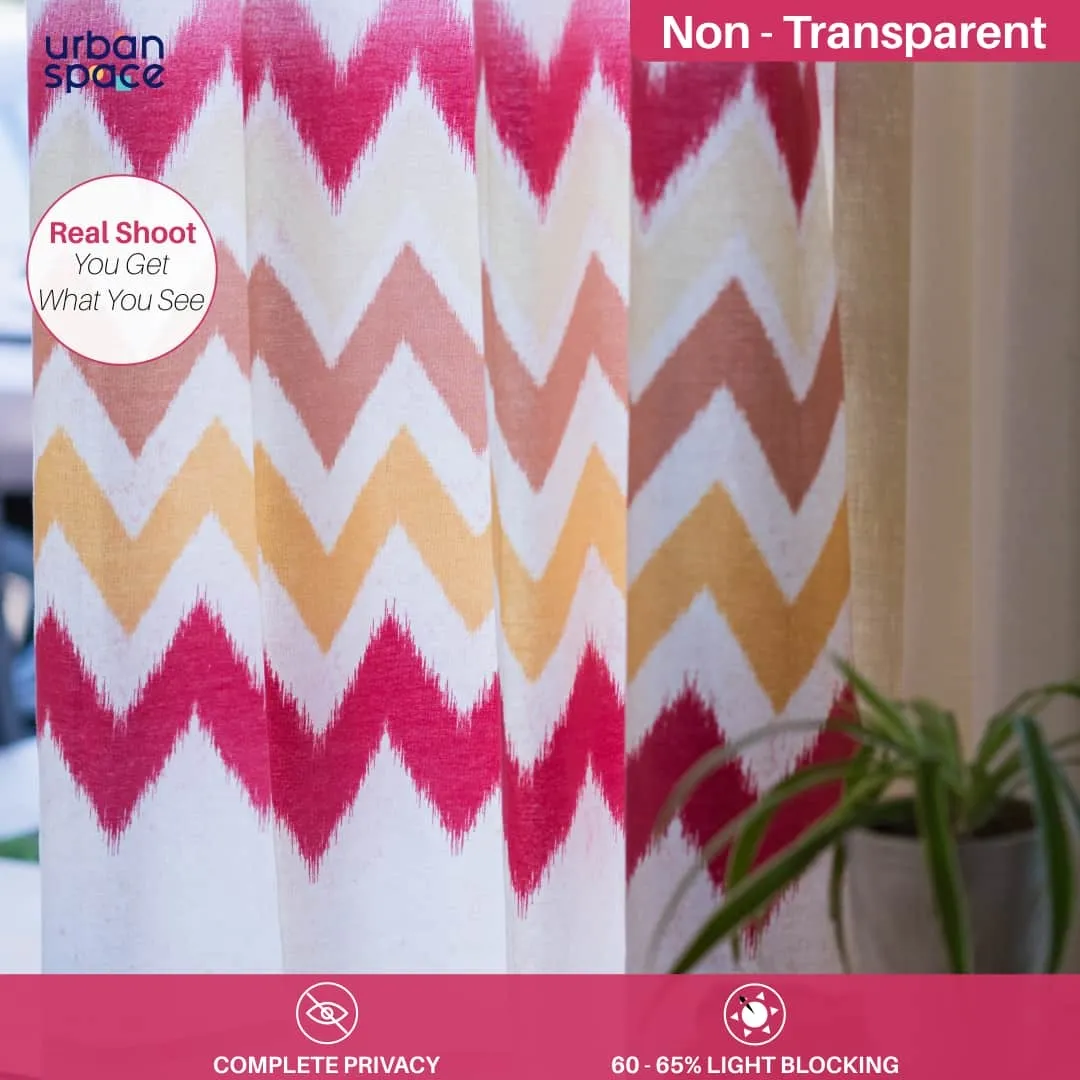 100% Cotton, room darkening premium curtains, Pack of 2 Curtains - Panel Ocean Red