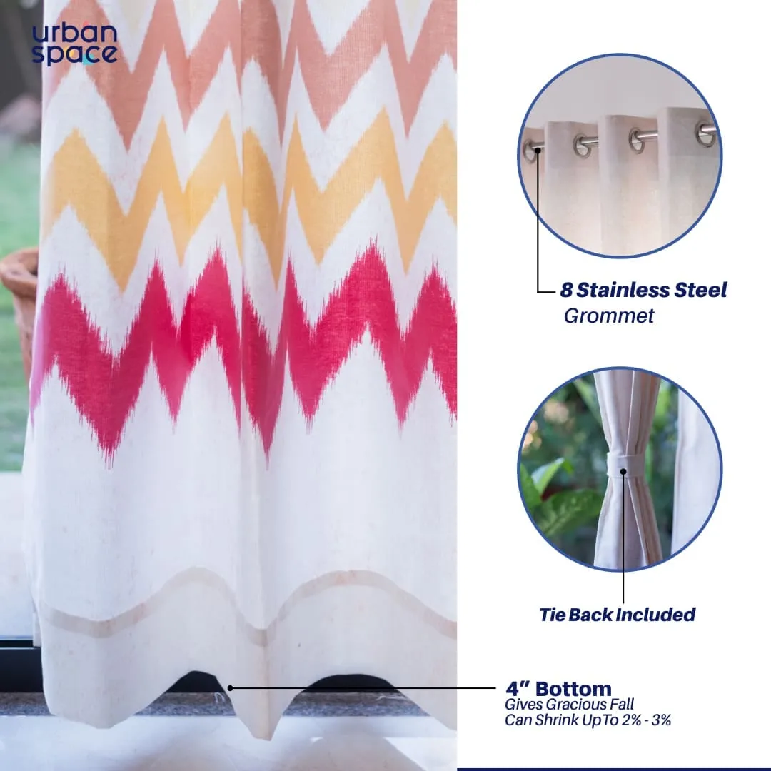 100% Cotton, room darkening premium curtains, Pack of 2 Curtains - Panel Ocean Red
