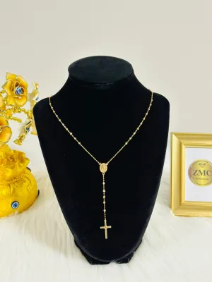 18K Gold Rosary Necklace