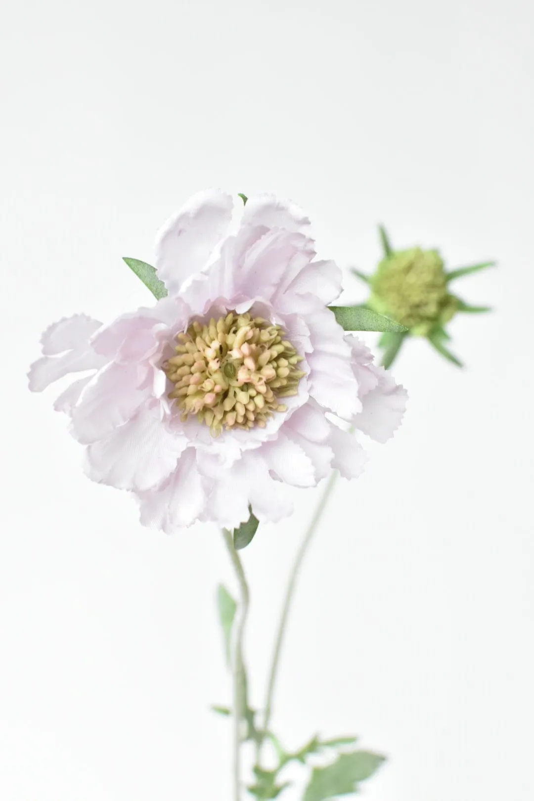28" Faux Light Lavendar Scabiosa Stem