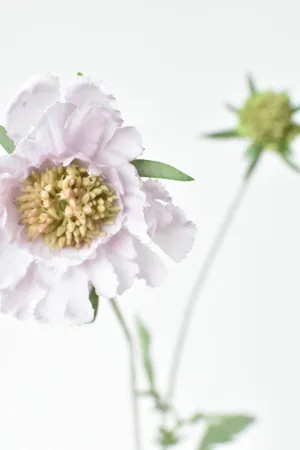 28" Faux Light Lavendar Scabiosa Stem