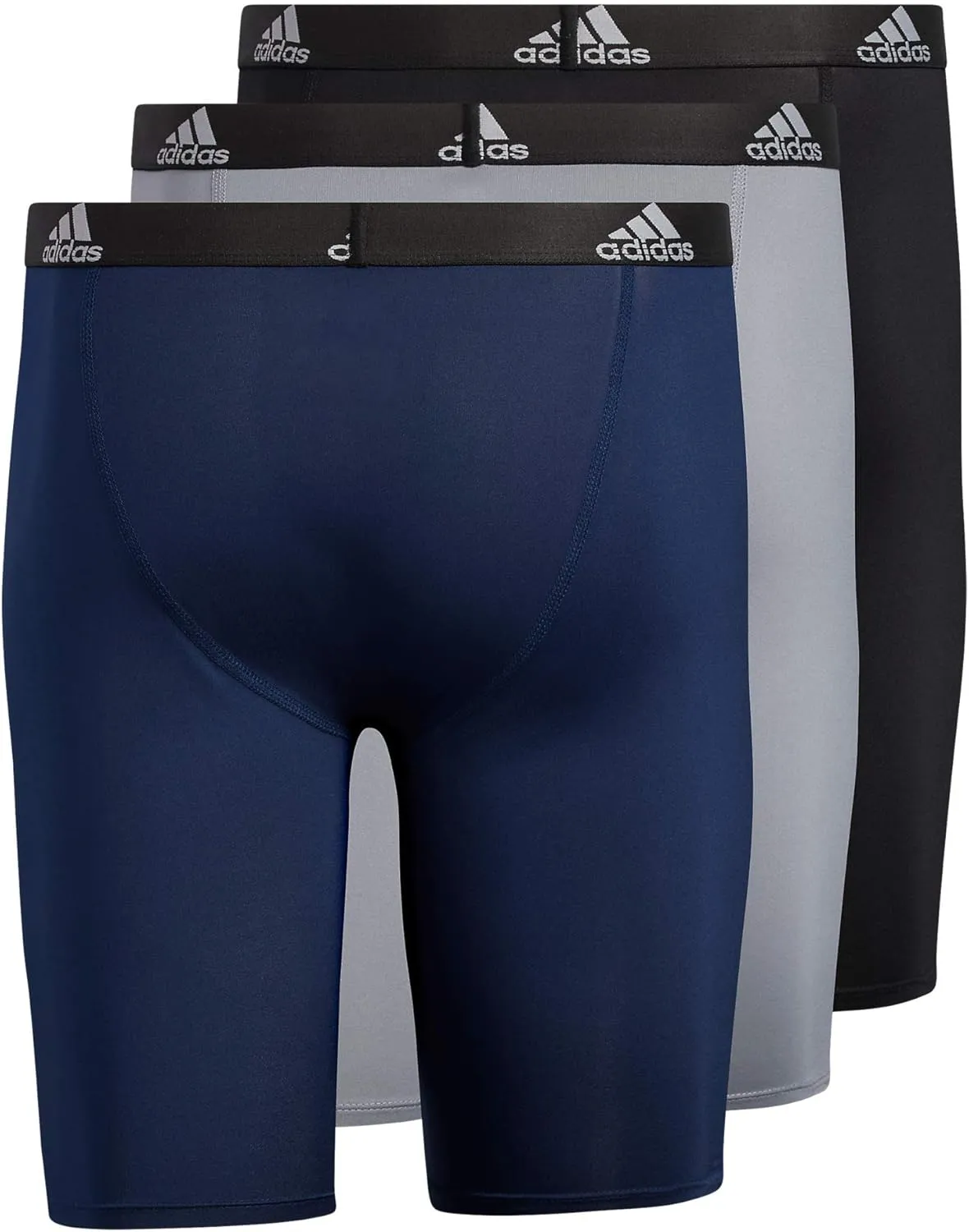 adidas Men's Performance 3-Pack Long Boxer Brief, Underwear Boxer Briefs - 3-Pack Long Men's Underwear Pack