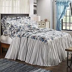 Annie Blue Floral Ruffled Queen Coverlet 80x60 27