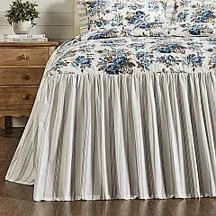 Annie Blue Floral Ruffled Queen Coverlet 80x60 27