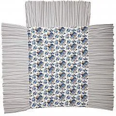 Annie Blue Floral Ruffled Queen Coverlet 80x60 27