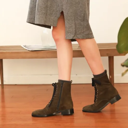 Asti - Olive Green Suede