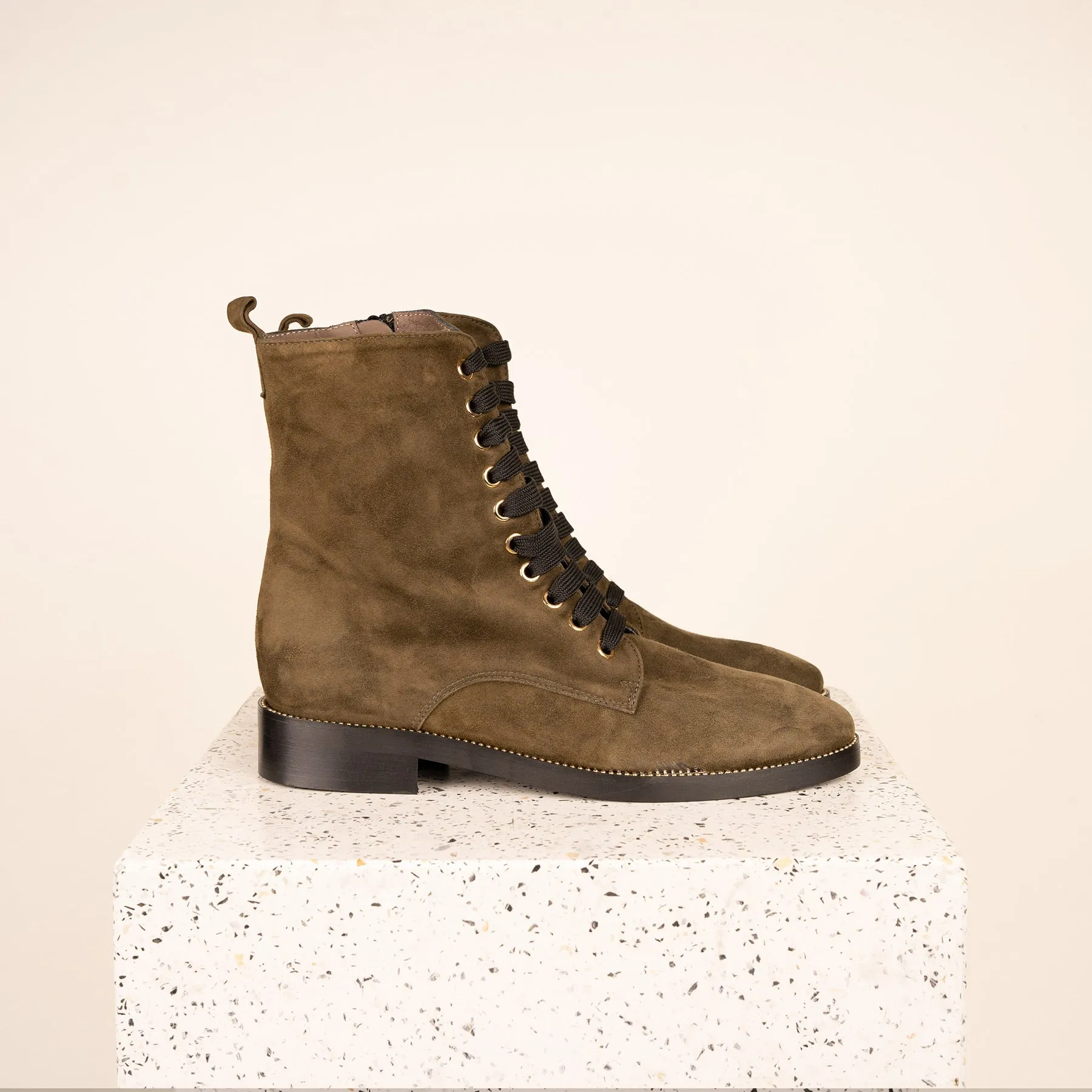 Asti - Olive Green Suede