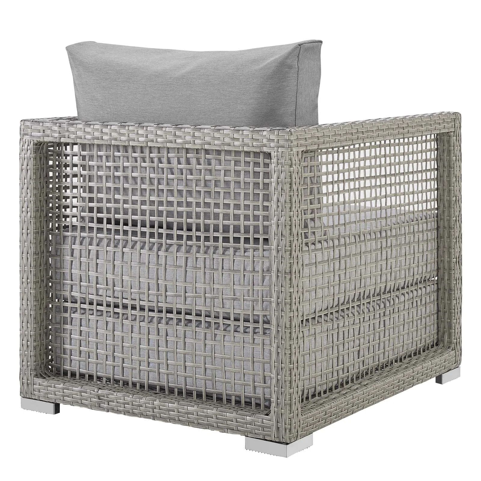 Aura Rattan Outdoor Patio Armchair Gray Gray EEI-2918-GRY-GRY