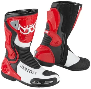 Berik Losail Motorcycle Boots with Mesh Overlay, Red
