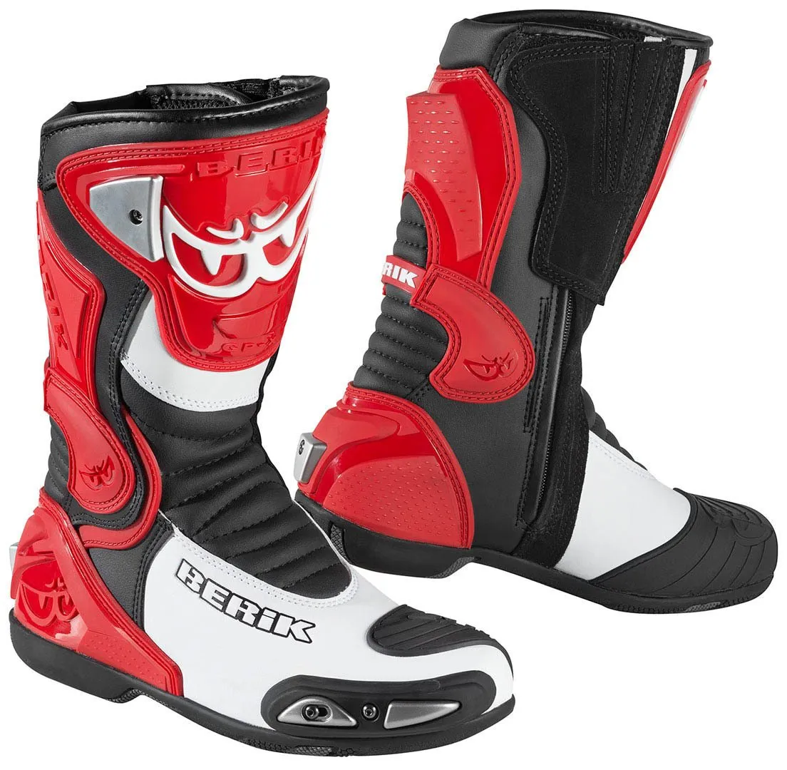Berik Losail Motorcycle Boots with Mesh Overlay, Red