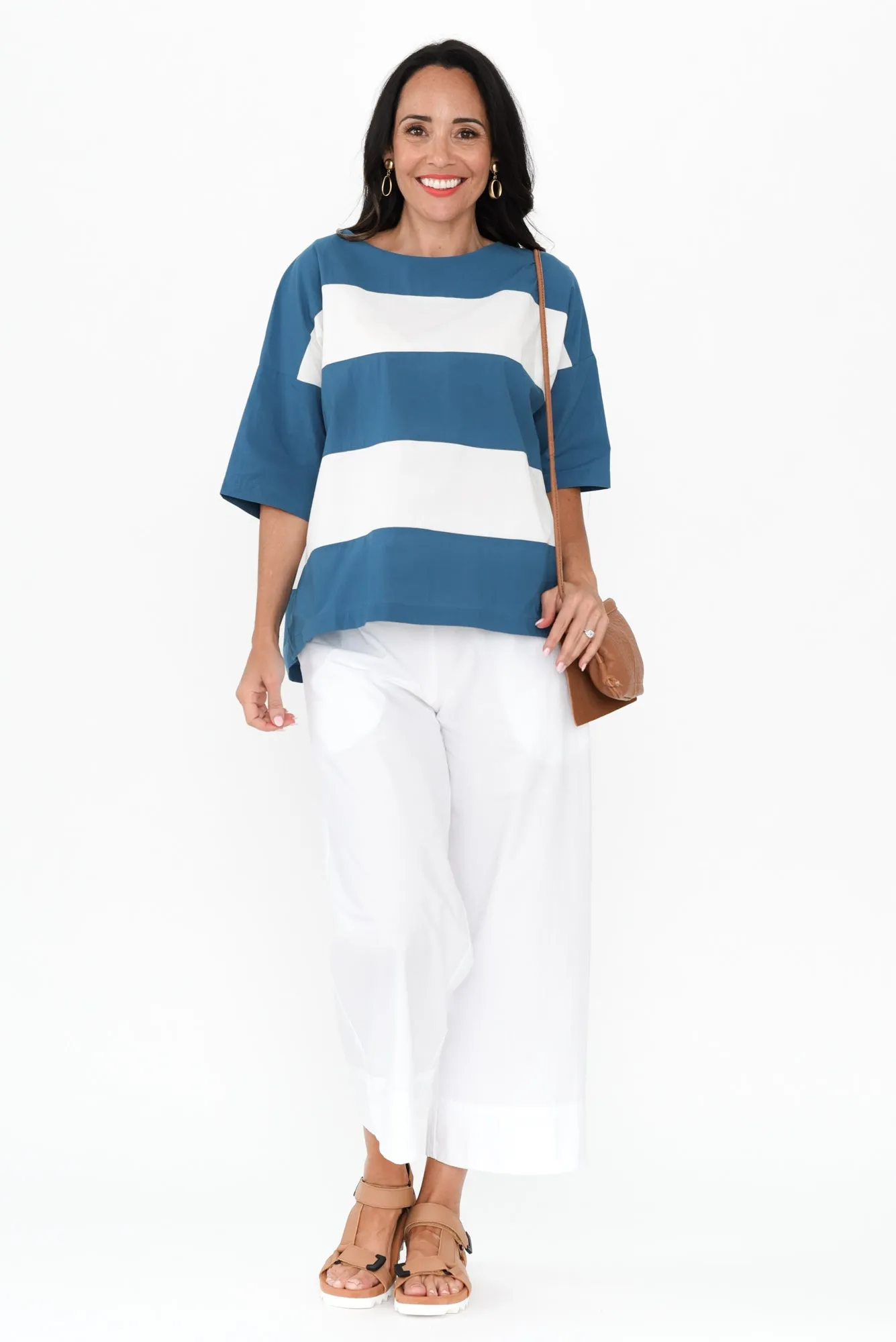Betta White Cotton Wide Leg Pants
