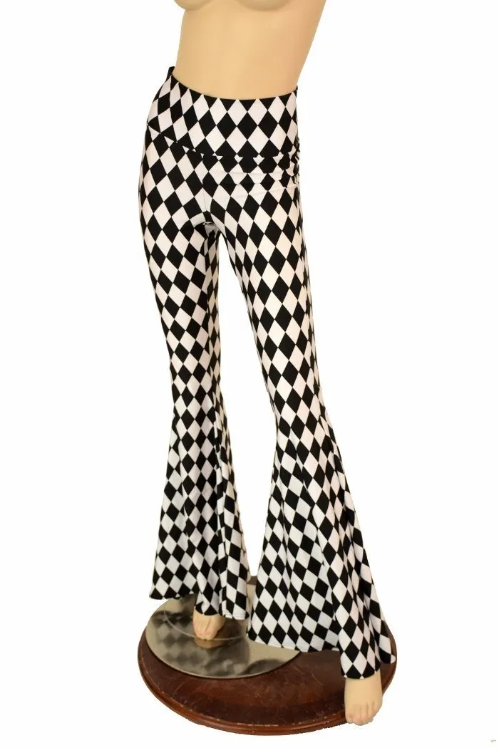 Black & White High Waist Solar Flares