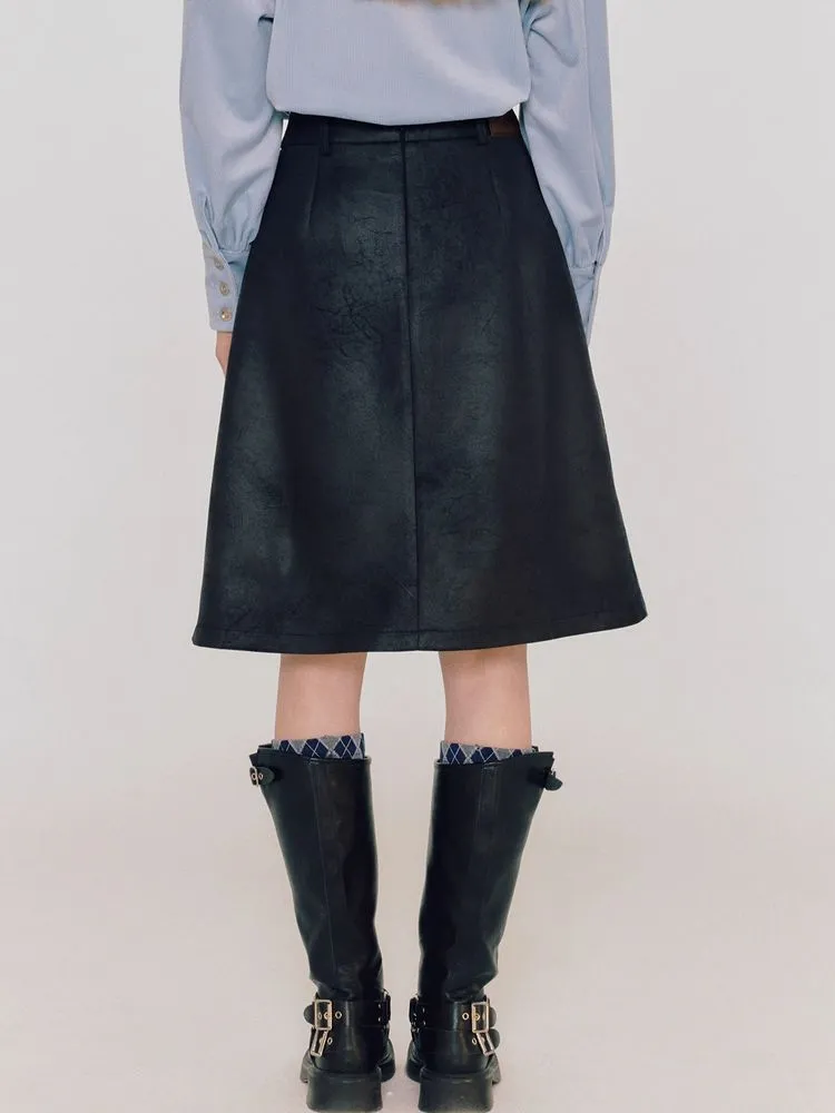 Black contrast color skirt【s0000005080】