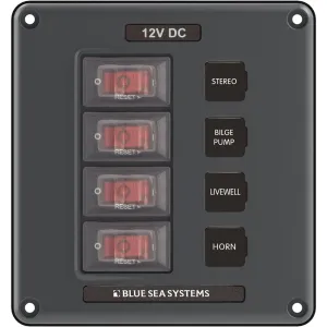 Blue Sea 4320 Circuit Breaker Switch Panel 4 Position - Gray [4320]
