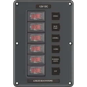 Blue Sea 4322 Circuit Breaker Switch Panel 6 Position - Gray [4322]