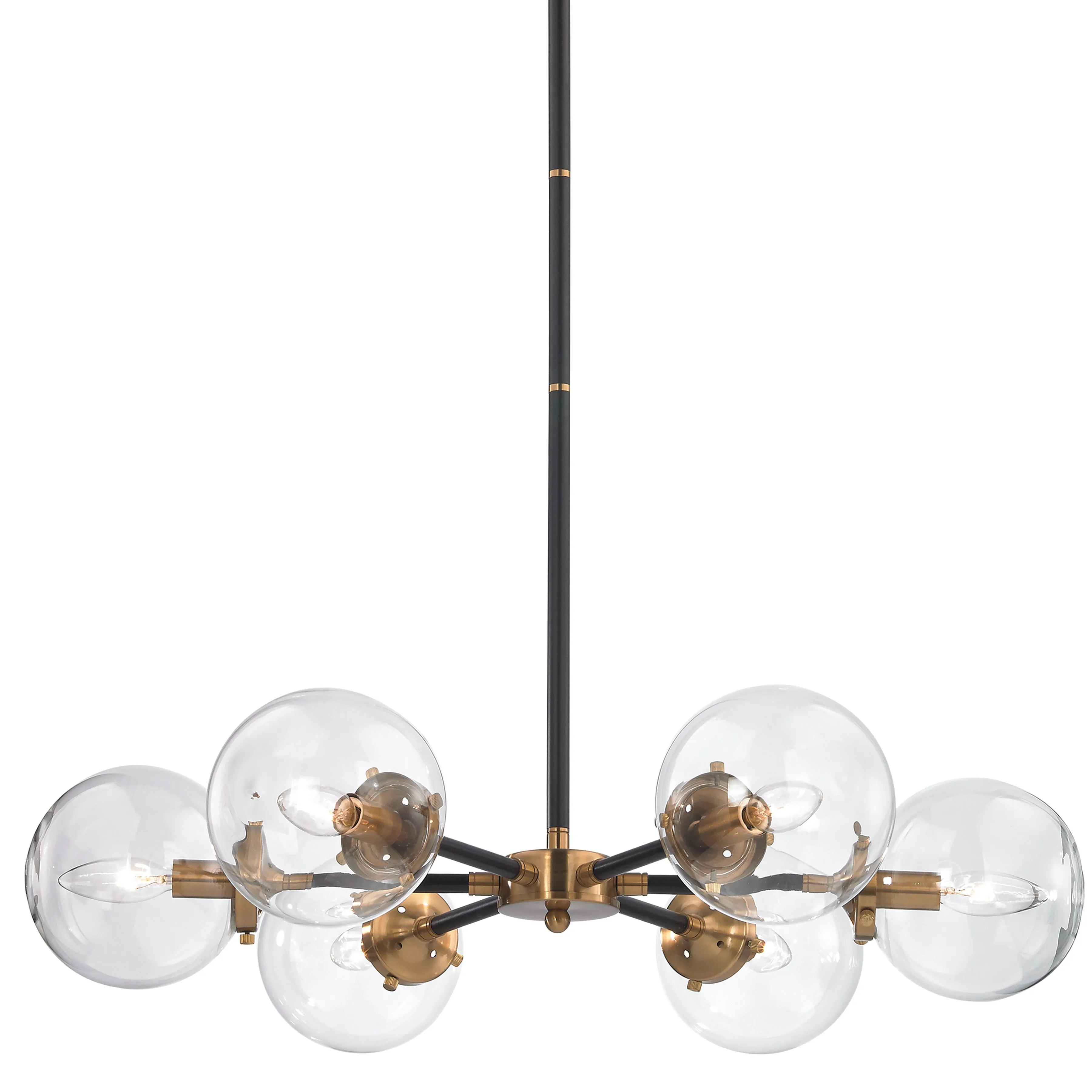 Boudreaux 28" 6 Light Chandelier in Antique Gold