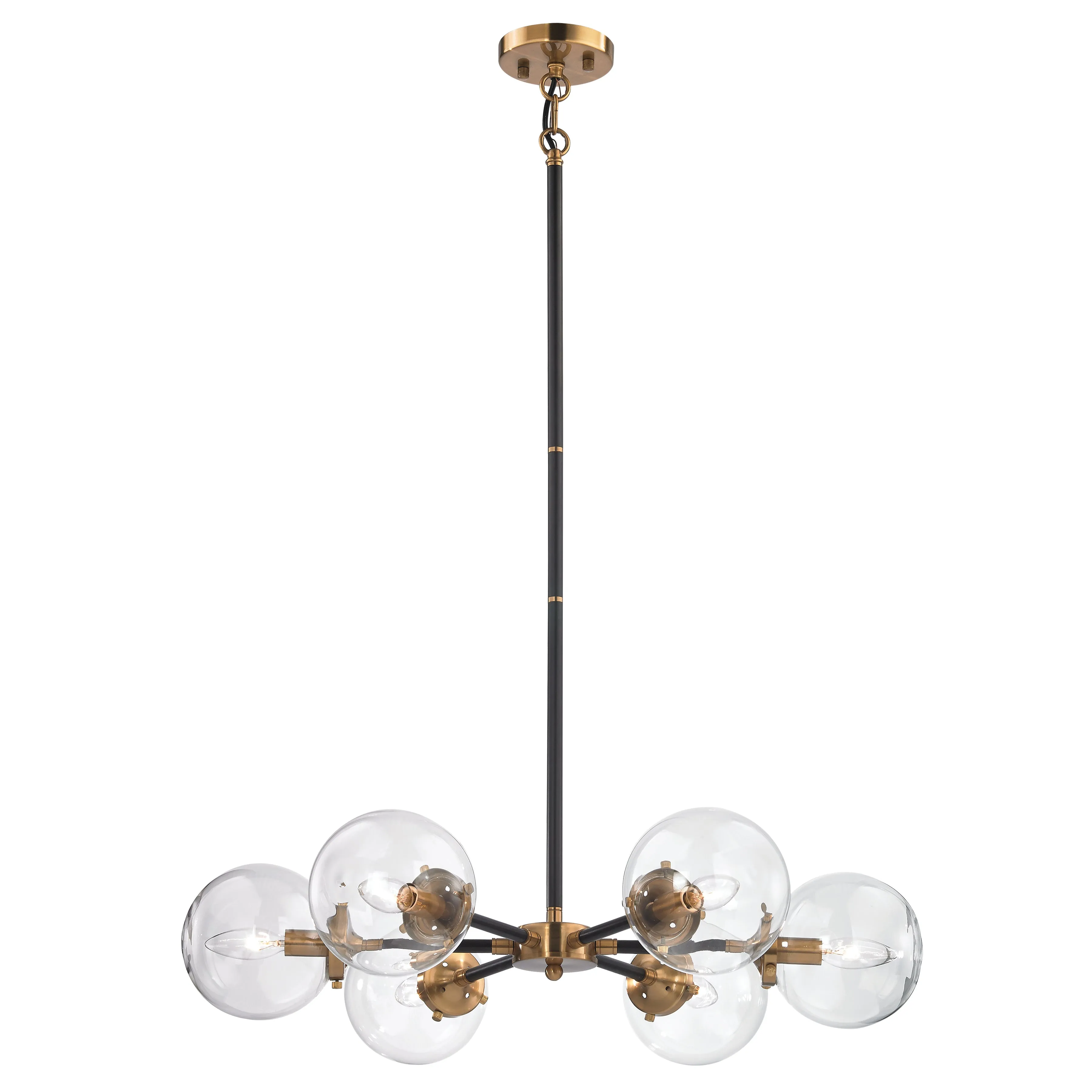 Boudreaux 28" 6 Light Chandelier in Antique Gold