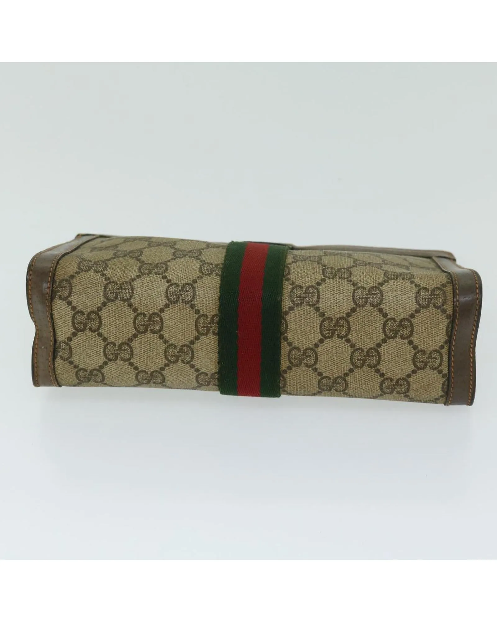 Canvas Clutch Bag with Signature Gucci Web and Sherry Line Accents