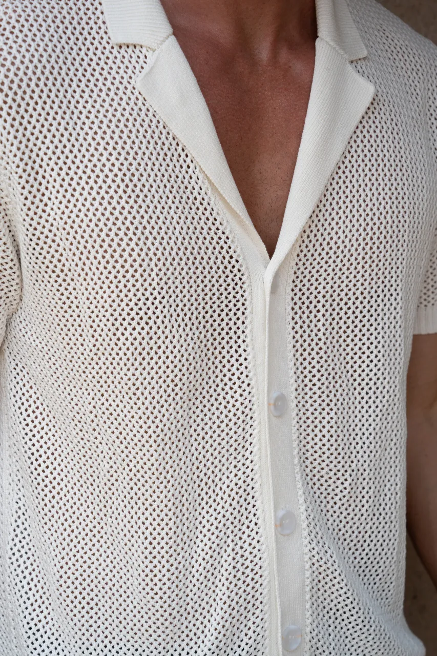 CASPER KNIT SHIRT - WHITE