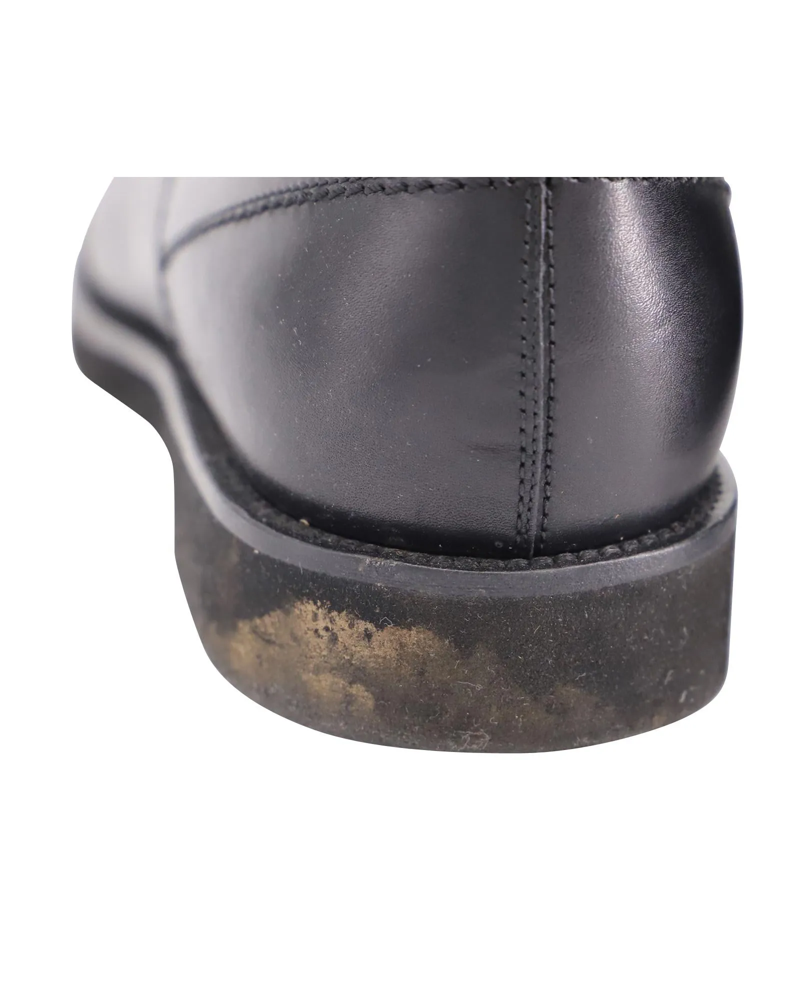 Classic Black Leather Ankle Boots with Rubber Sole