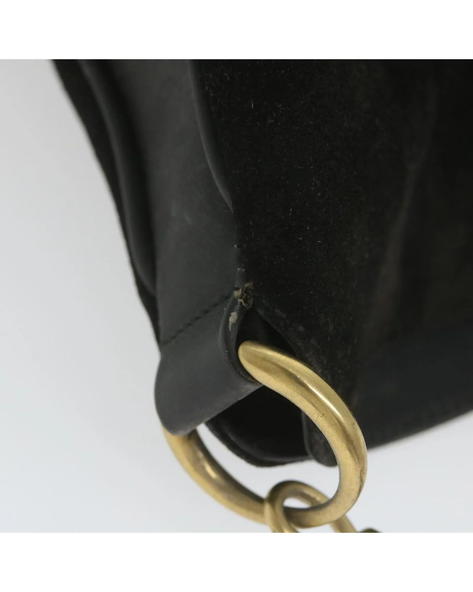 Classic Black Suede Shoulder Bag