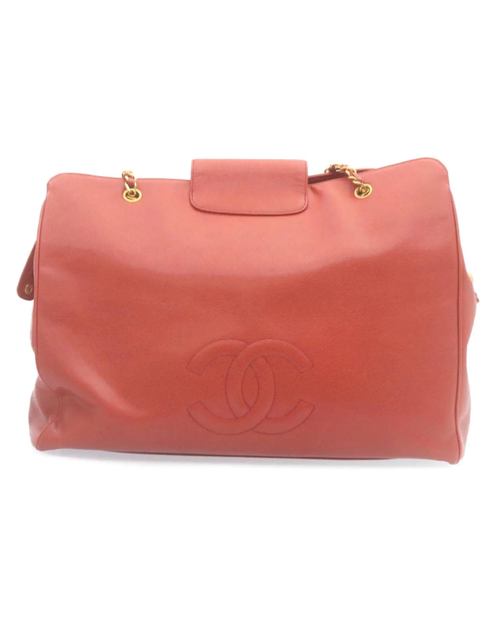 Coco Mark Chain Shoulder Bag - Red Caviar Skin