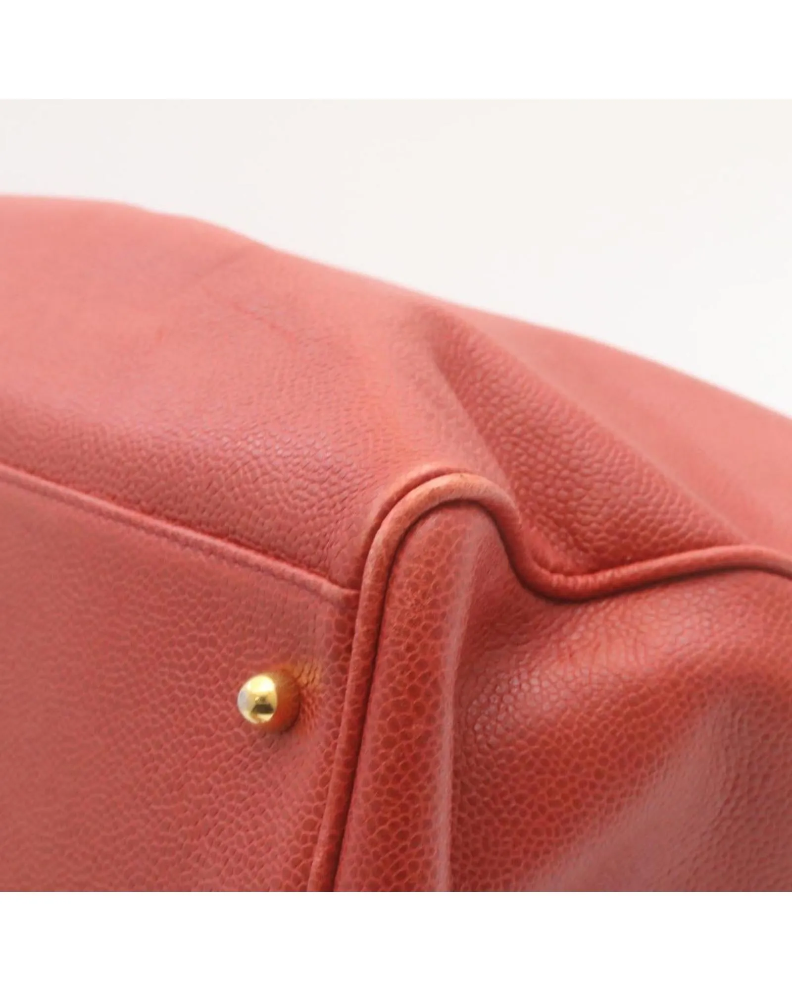 Coco Mark Chain Shoulder Bag - Red Caviar Skin