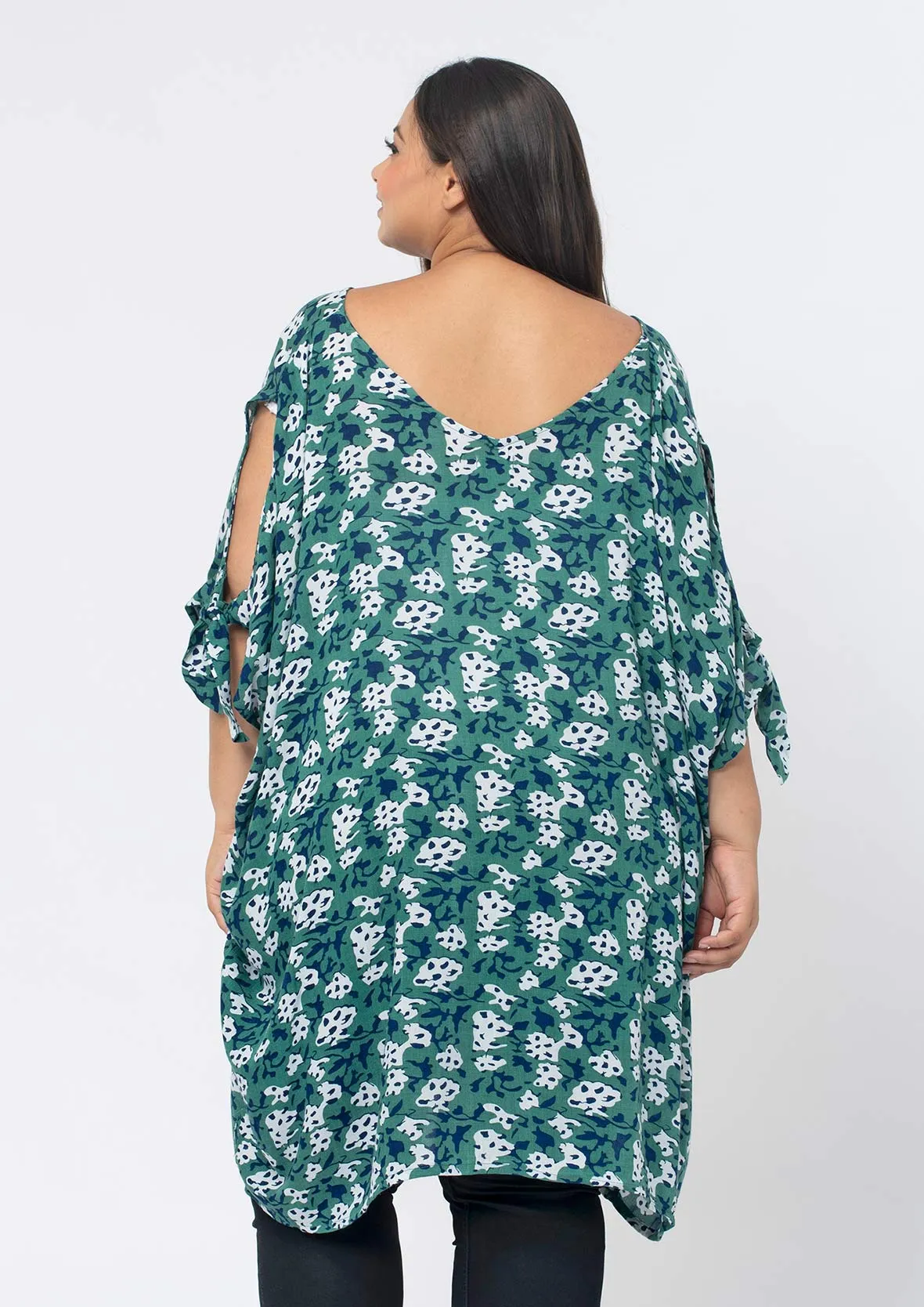 Cold Shoulder Long Line Top
