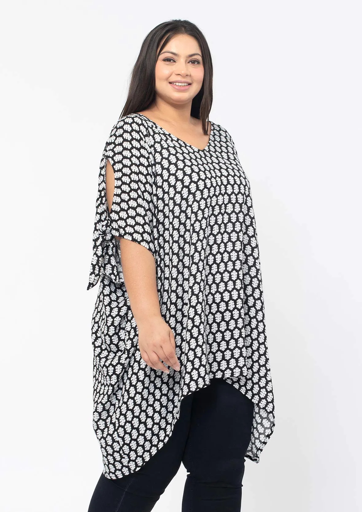 Cold Shoulder Long Line Top