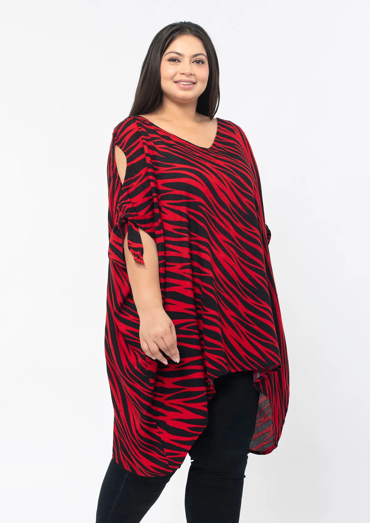 Cold Shoulder Long Line Top