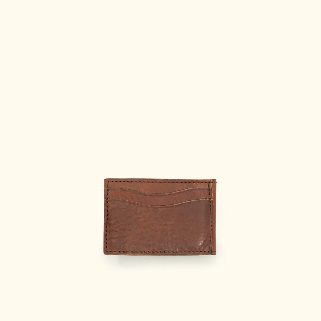 Dakota Leather Bifold - Metal Money Clip Wallet | Chestnut Brown