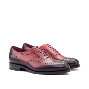 DapperFam Giuliano in Red Men's Italian Leather Whole Cut