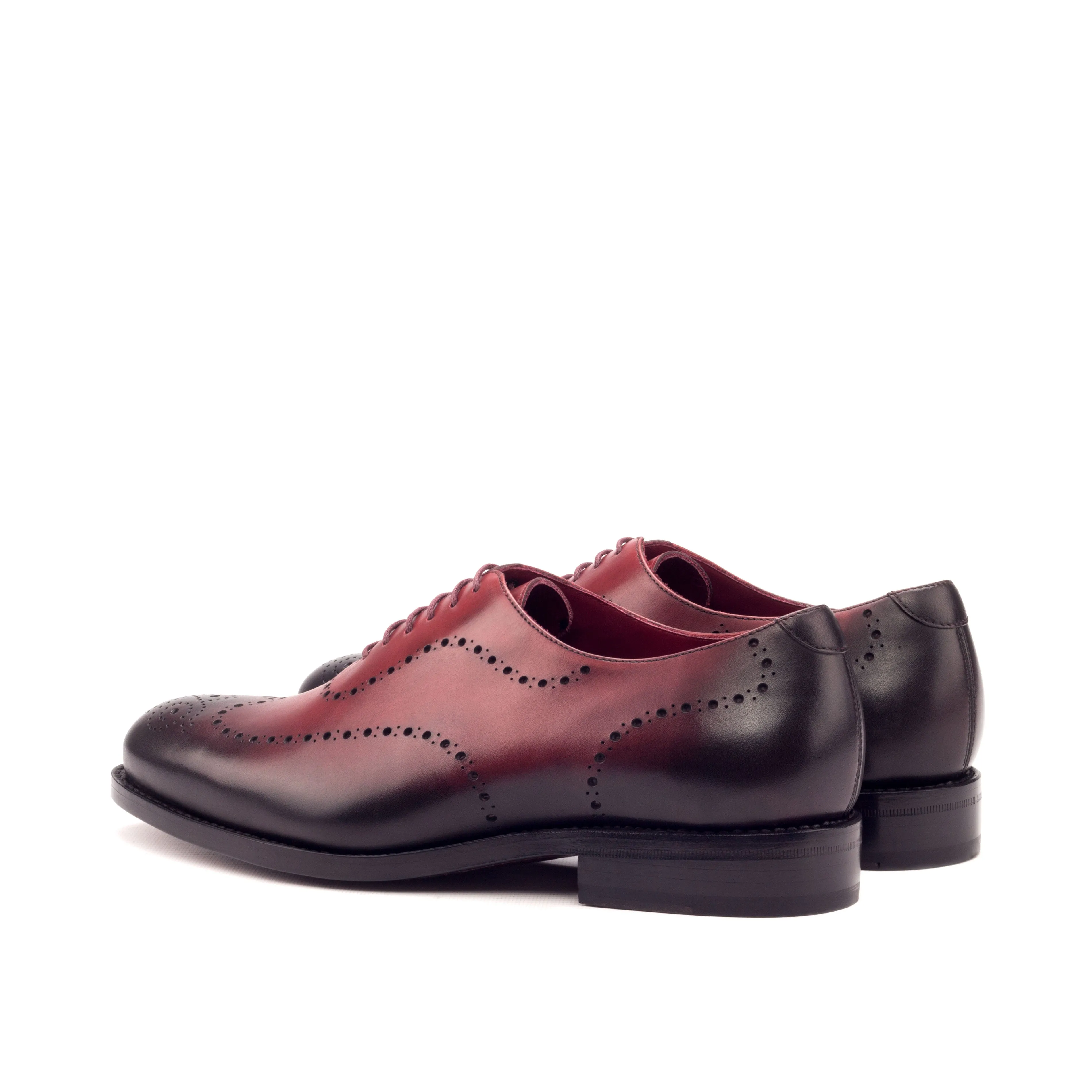 DapperFam Giuliano in Red Men's Italian Leather Whole Cut