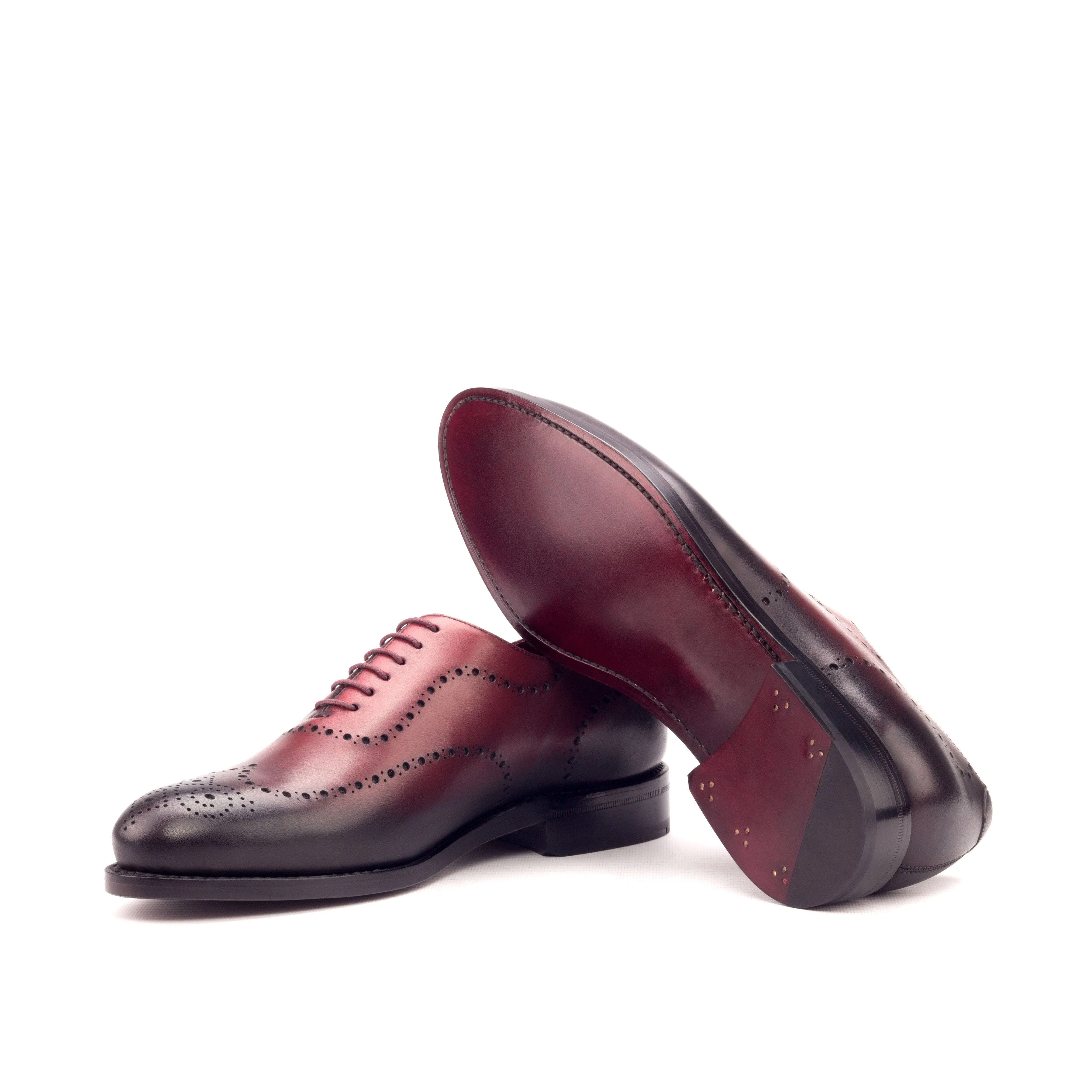 DapperFam Giuliano in Red Men's Italian Leather Whole Cut