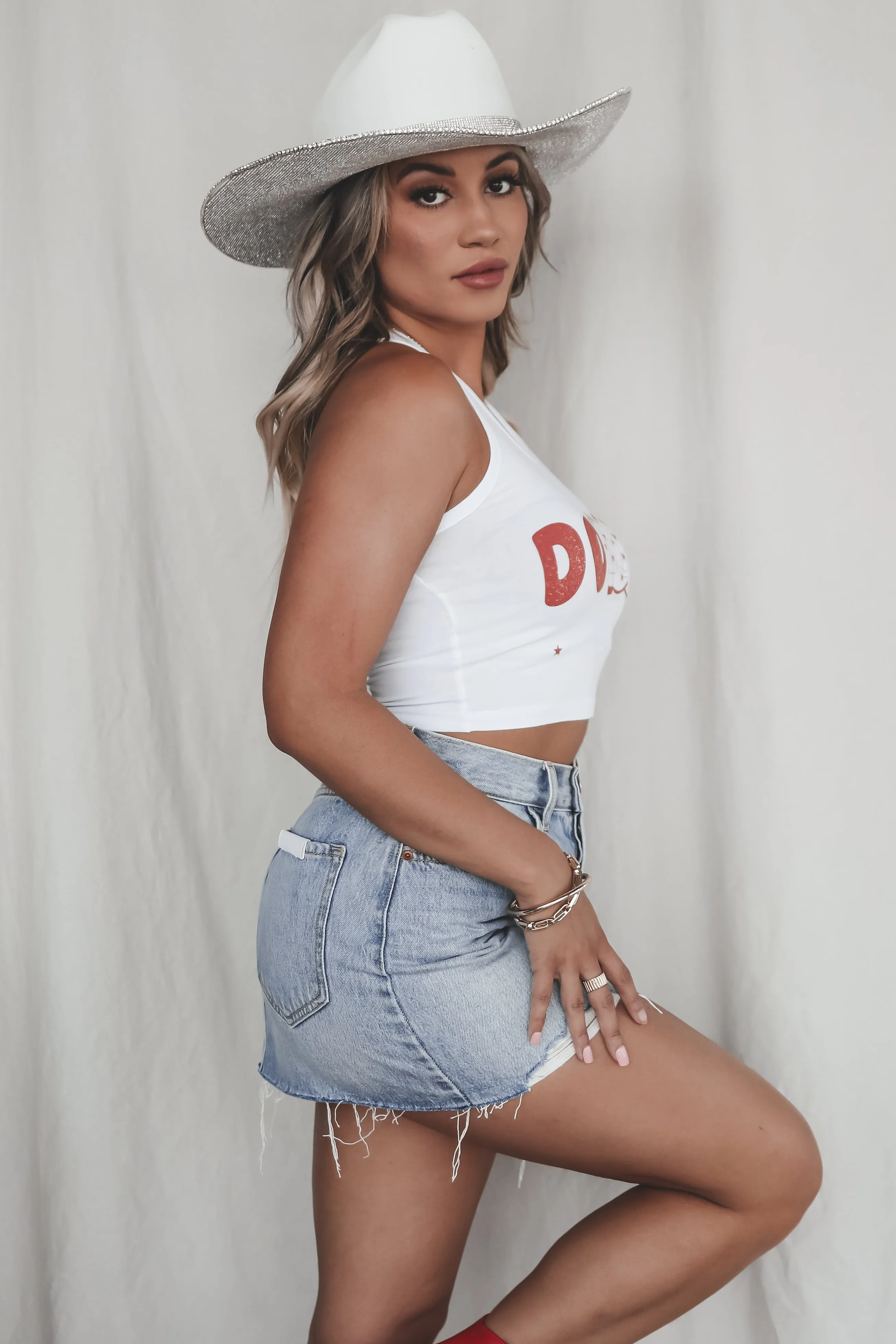 Dolly White Graphic Tank
