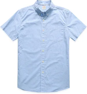 Dubinik? Mens Short Sleeve Button Down Shirts 100% Cotton Plaid Men's Casual Button-Down Shirts with Pocket