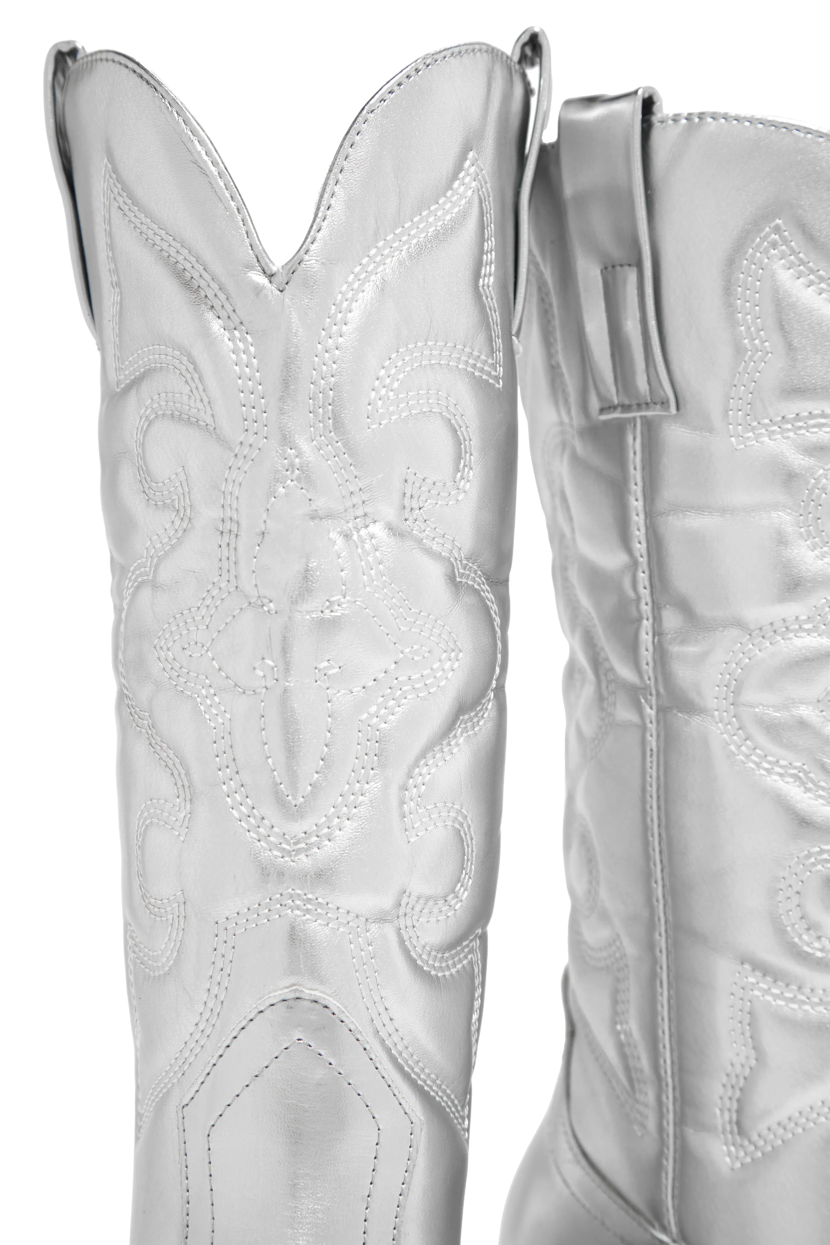 Dylan Western Cowgirl Boots - Silver