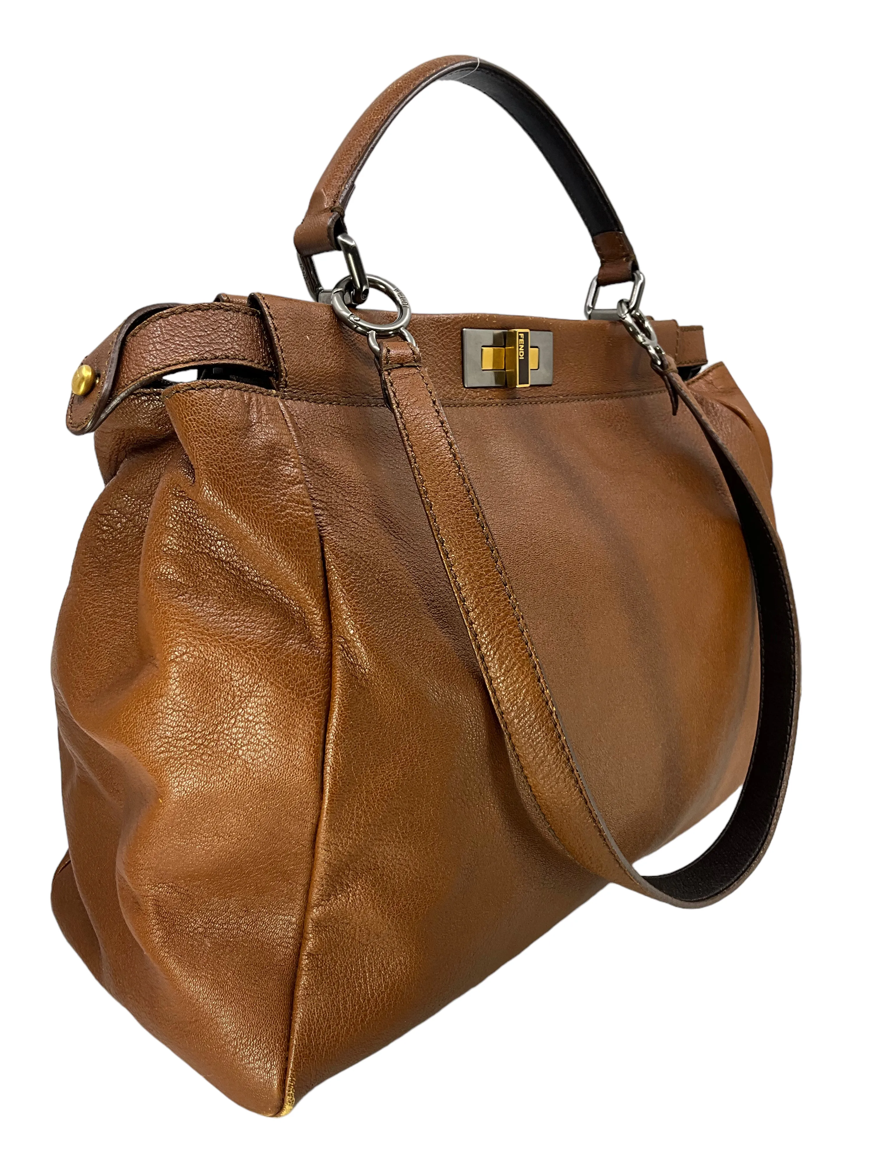 FENDI Ombre Leather Large Peekaboo Satchel Bag