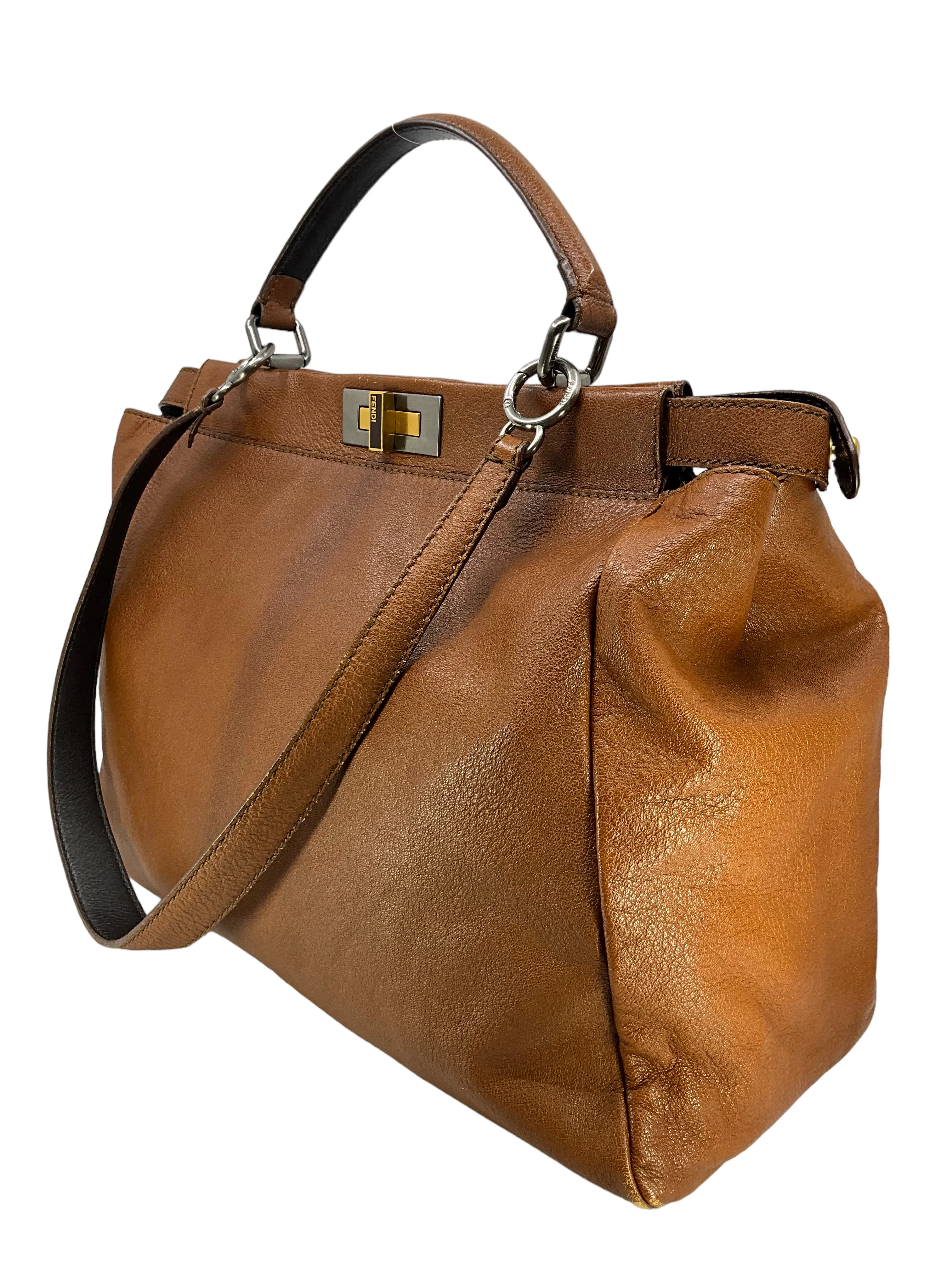 FENDI Ombre Leather Large Peekaboo Satchel Bag