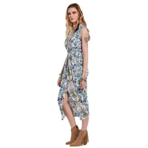 Floral Pleated Split Dress