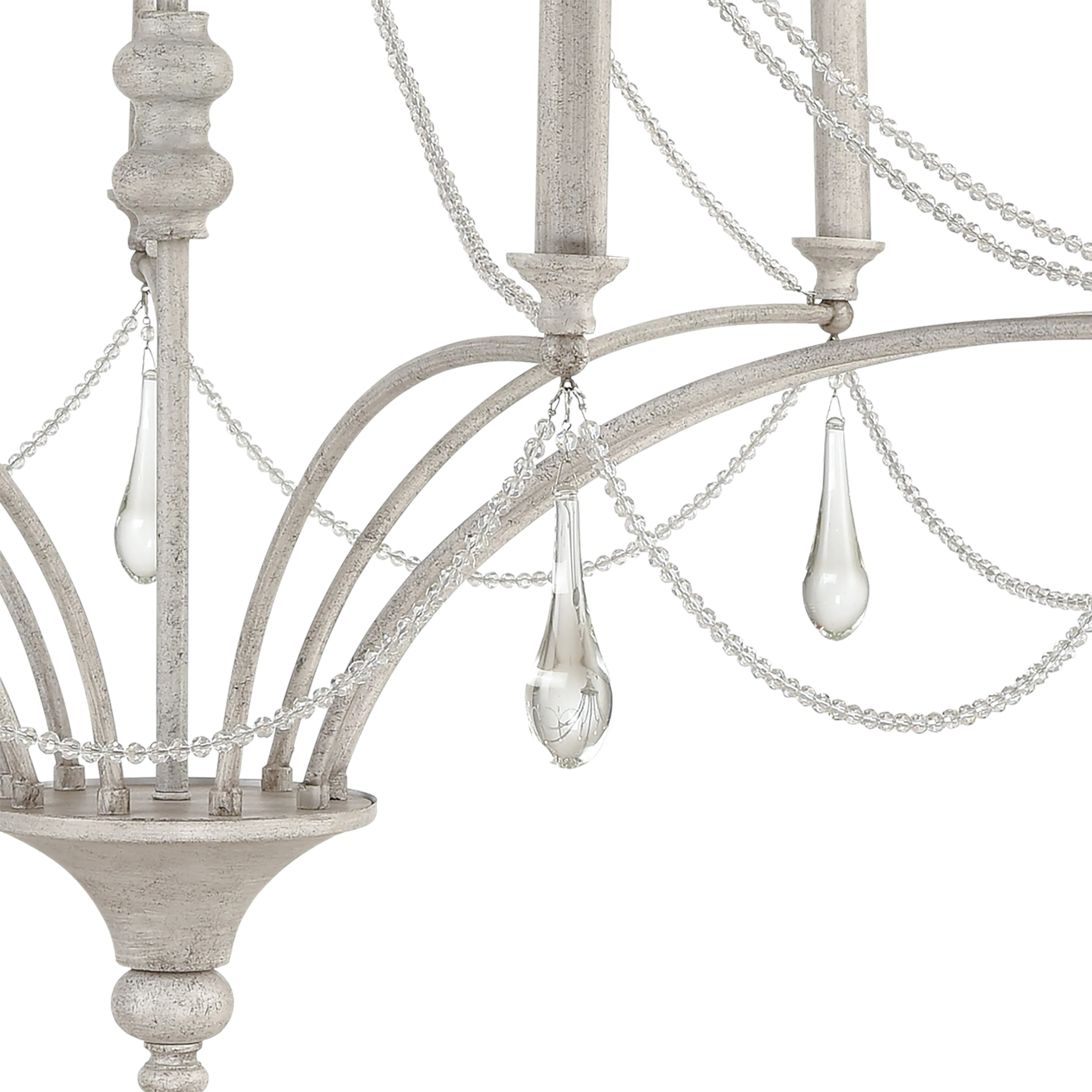 French Parlor 38" 9 Light Chandelier in Vintage White
