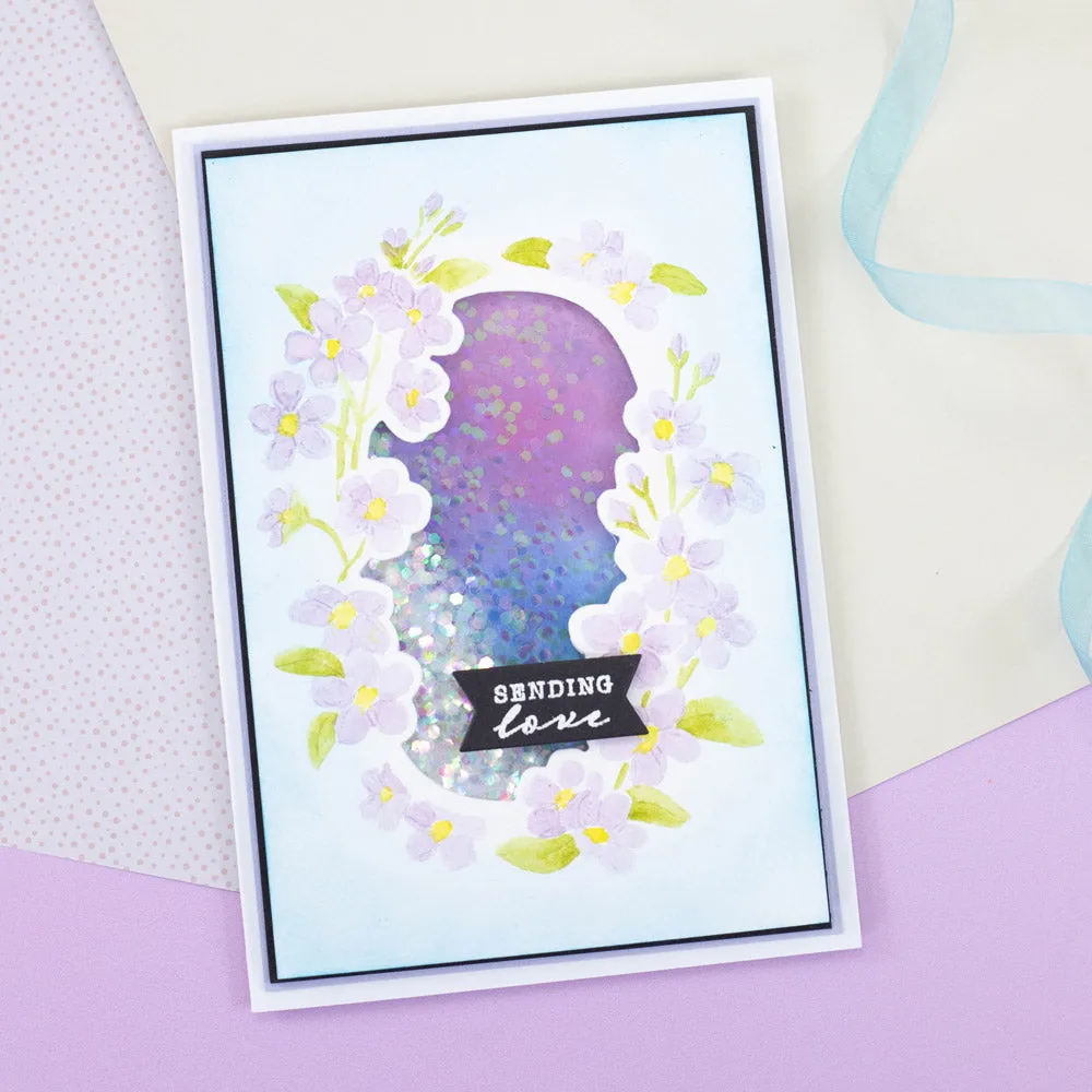 Gemini 4" x 6" Floral Frame Cut and Emboss Folder - Timeless Forget-Me-Nots