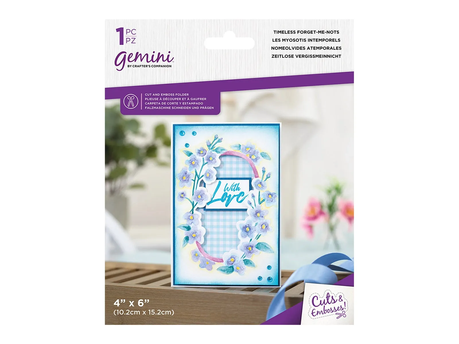 Gemini 4" x 6" Floral Frame Cut and Emboss Folder - Timeless Forget-Me-Nots