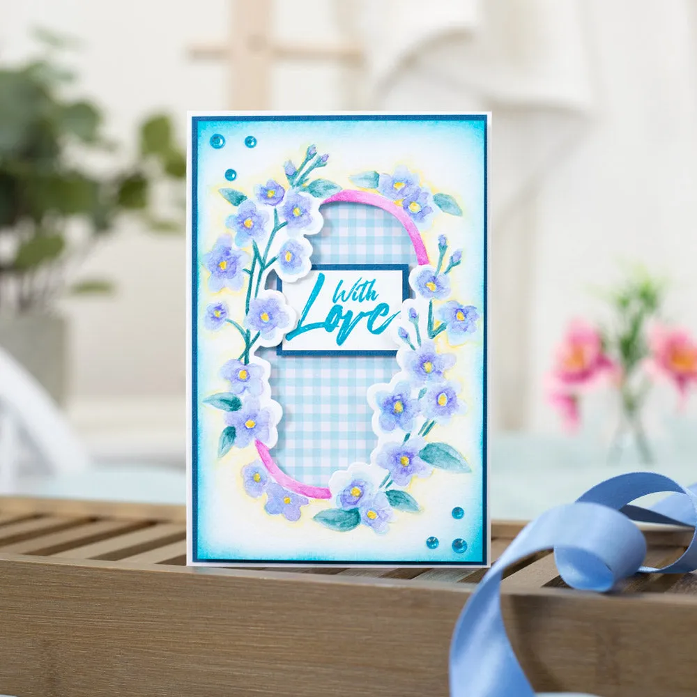 Gemini 4" x 6" Floral Frame Cut and Emboss Folder - Timeless Forget-Me-Nots