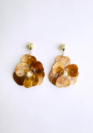 Golden Petal Drop Earrings