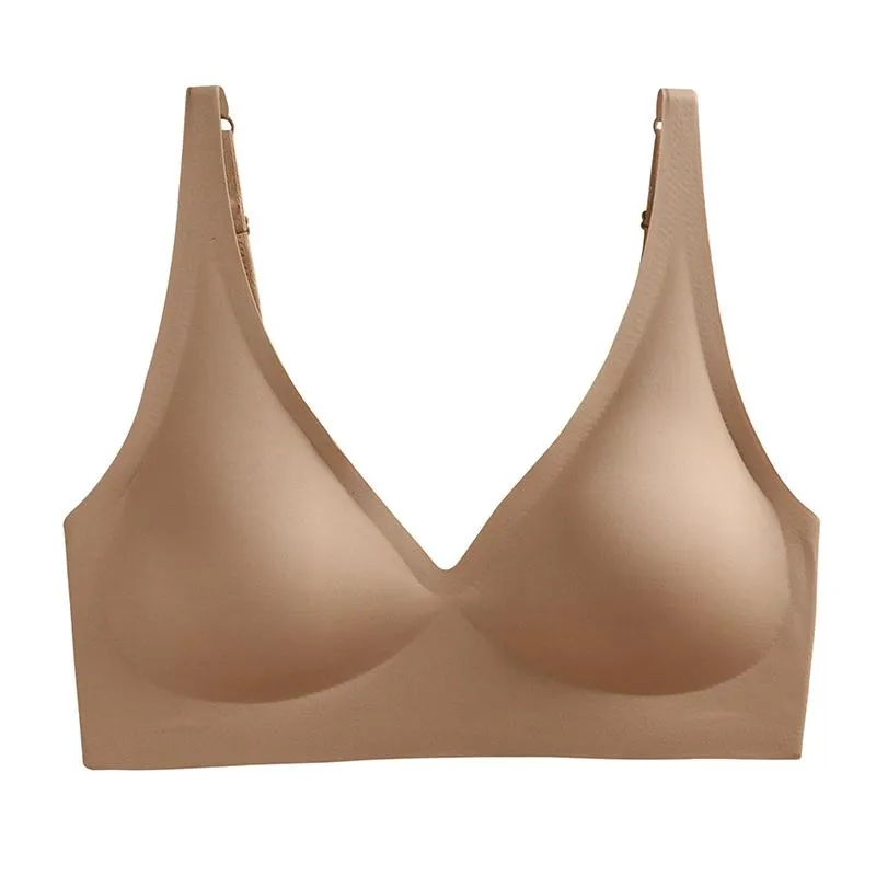 Japanese SUJI Invisible-button Black-technology Bra Non-trace Underwear Ladies No Steel Ring Small Chest Gathered Adjustment
