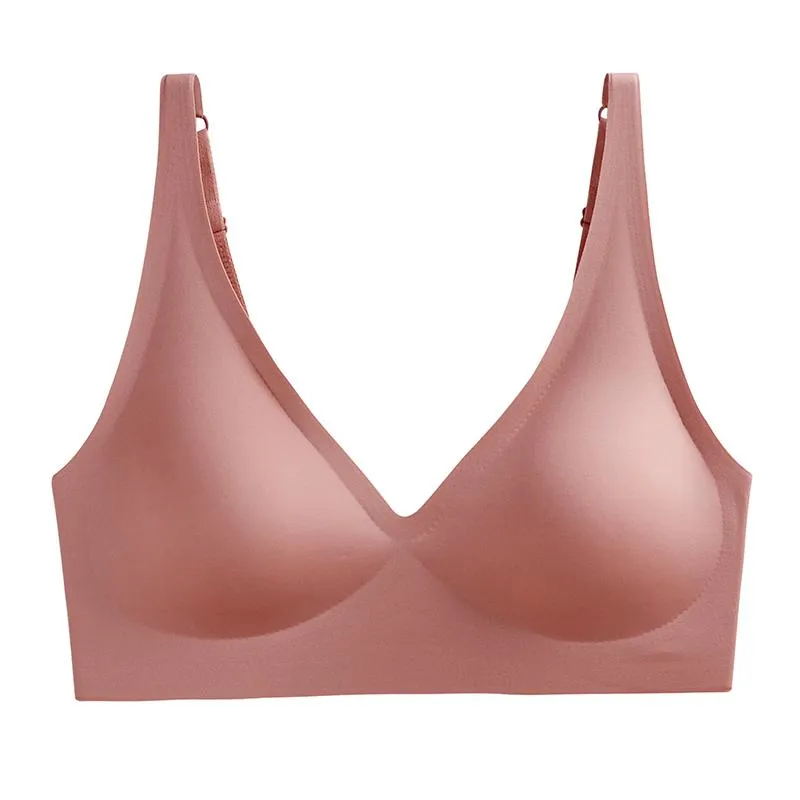 Japanese SUJI Invisible-button Black-technology Bra Non-trace Underwear Ladies No Steel Ring Small Chest Gathered Adjustment