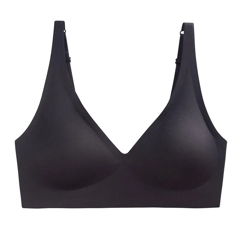 Japanese SUJI Invisible-button Black-technology Bra Non-trace Underwear Ladies No Steel Ring Small Chest Gathered Adjustment