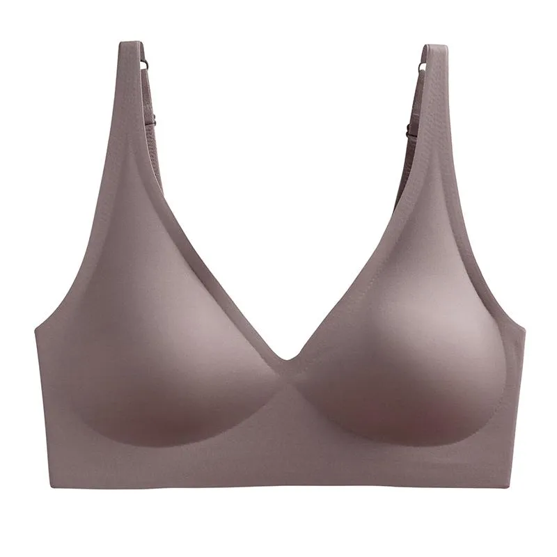Japanese SUJI Invisible-button Black-technology Bra Non-trace Underwear Ladies No Steel Ring Small Chest Gathered Adjustment